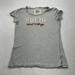 Ruehl "West Village" Gray Embroidered 100% Cotton Women's S/M‎ "Large"